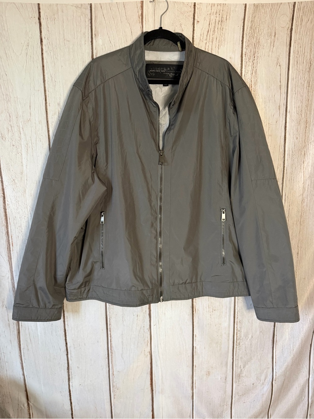 Marc New York Andrew Marc City Rain Tech Jacket Size 3XLT Gray Big and Tall